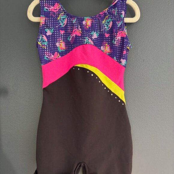 Danskin Sparkly Gymnastics Leotard Romper Size S - Picture 2 of 4